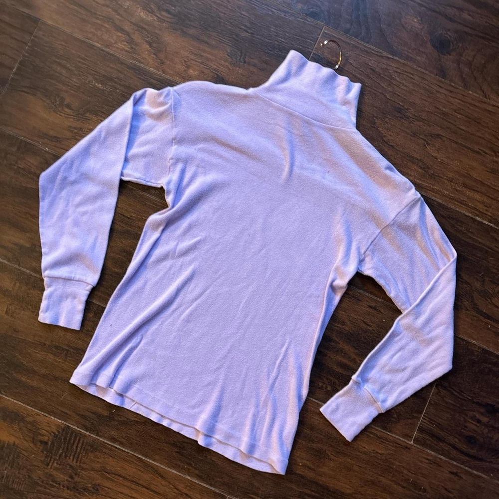 Vintage 90s Turtleneck long sleeve shirt women’s small purple 100% cotton